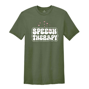 Speech Pathologist Rainbow T-Shirts, Speech Therapy Vneck TShirt, Speech Language Pathologist Gift, Speech Language Therapist Graphic Tees