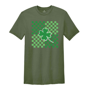 St Patricks Day Shirt, Clover Shirt, Retro Checkered St Patrick Shirt, St Patricks Clover Shirt, Shamrock Shirt, Gift For St Patricks