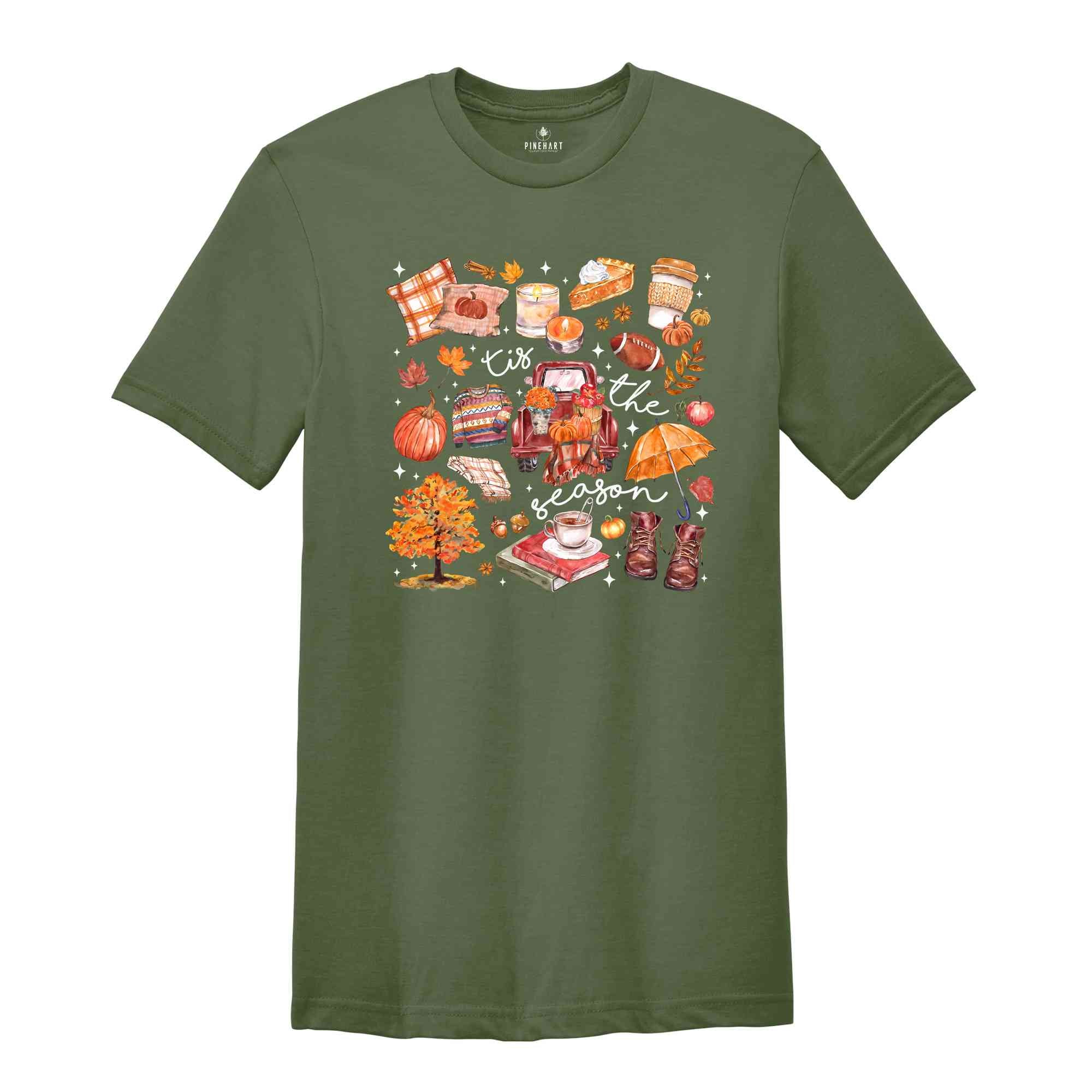 Tis The Season Shirt, Retro Fall Shirt, Autumn Shirt, Thanksgiving Shirt, Fall Vibes Shirt, Fall Autumn Shirt, Pumpkin Shirt