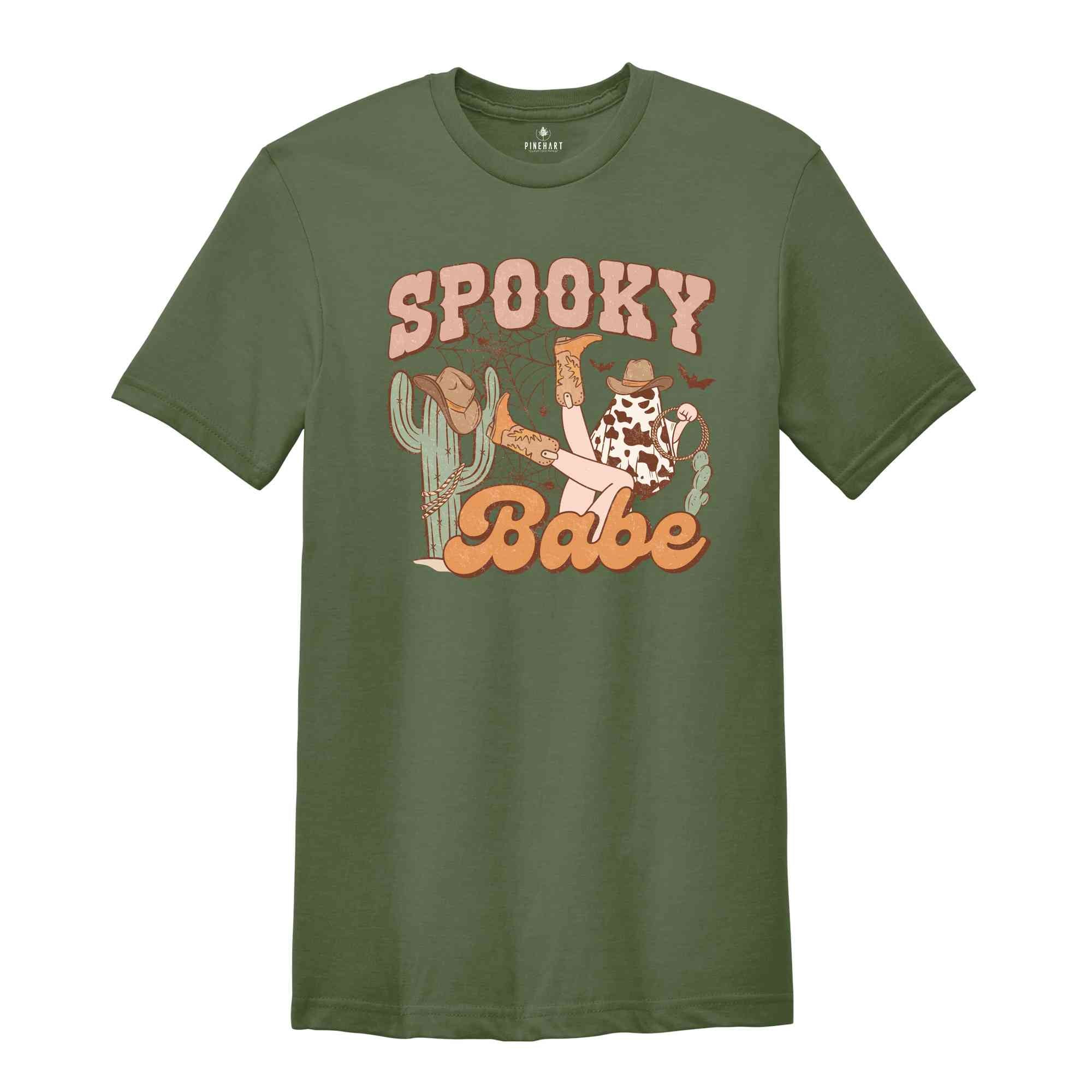 Spooky Babe Shirt, Western Halloween Shirt, Ghost Shirt, Halloween Party T-Shirt, Spooky Shirt, Ghost Shirt, Spooky Season Tee