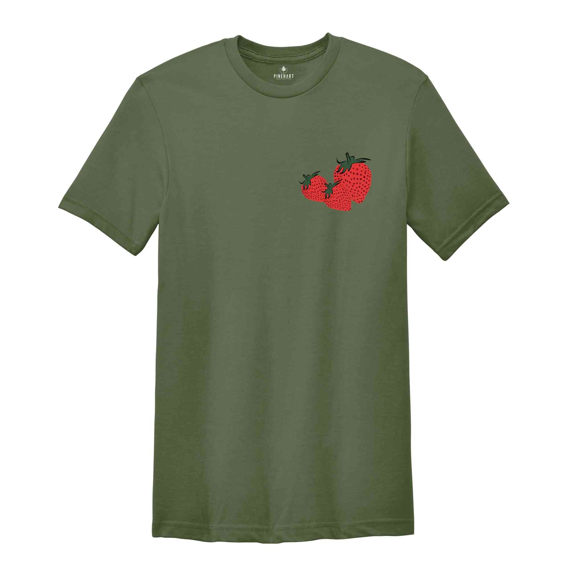 Strawberry Shirt, Fruit Shirt, Botanical Garden T-Shirt, Cottagecore Berries Shirt, Garden Lover Gift, Farmers Market Shirt