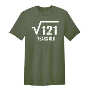 Square Root Of 121 Years Old Shirt, 11th Birthday Shirt, Born In 2013 Shirt, 11th Birthday Gift, 11th Birthday Party Shirt