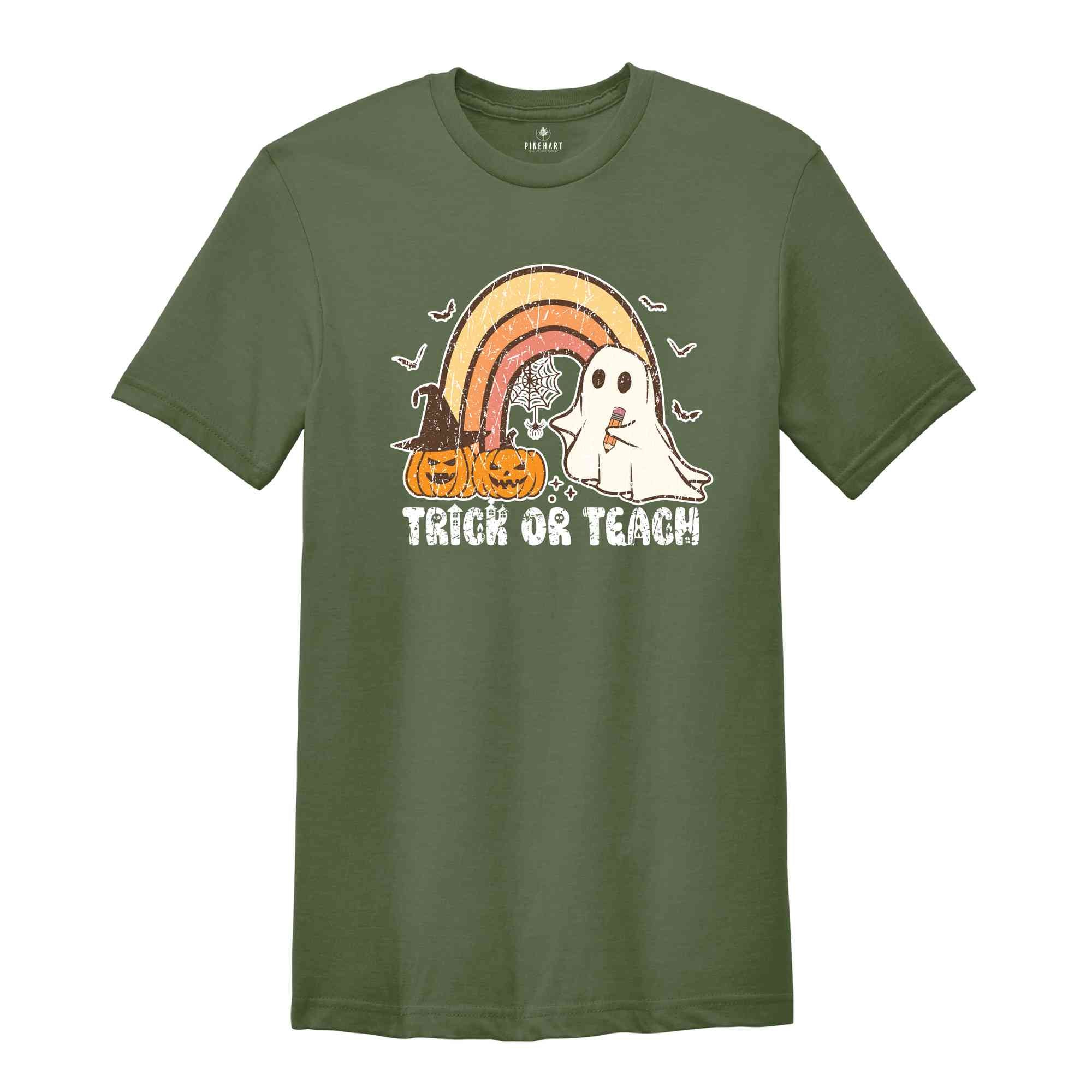 Trick Or Teach Shirt, Halloween Ghost Shirt, Teacher Halloween Shirt, Teacher Appreciation, Pumpkin Shirt, Boo Shirt, Spooky Season Shirt