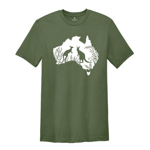 Australia Map Kangaroo Shirt, State Home Shirts, Kangaroo Shirt, Australia Tshirt, Animal Lover Tee, Australian Gift, Travel Lover Shirt