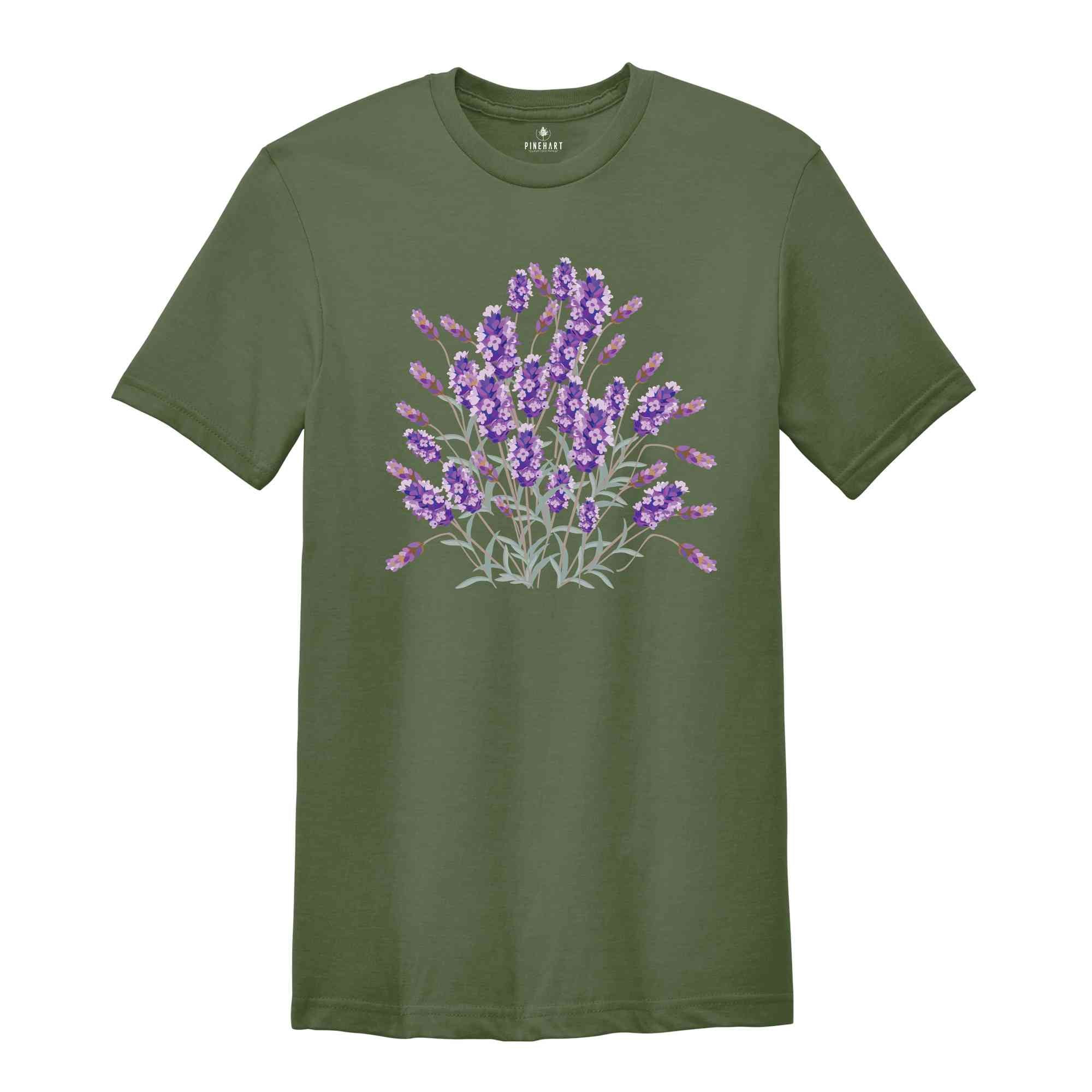 Lavender Flower Shirt, Vintage Lavender Flower Shirt, Boho Wildflowers Shirt, Vintage Botanical Flower Shirt, Gardening Shirt, Nature Shirt