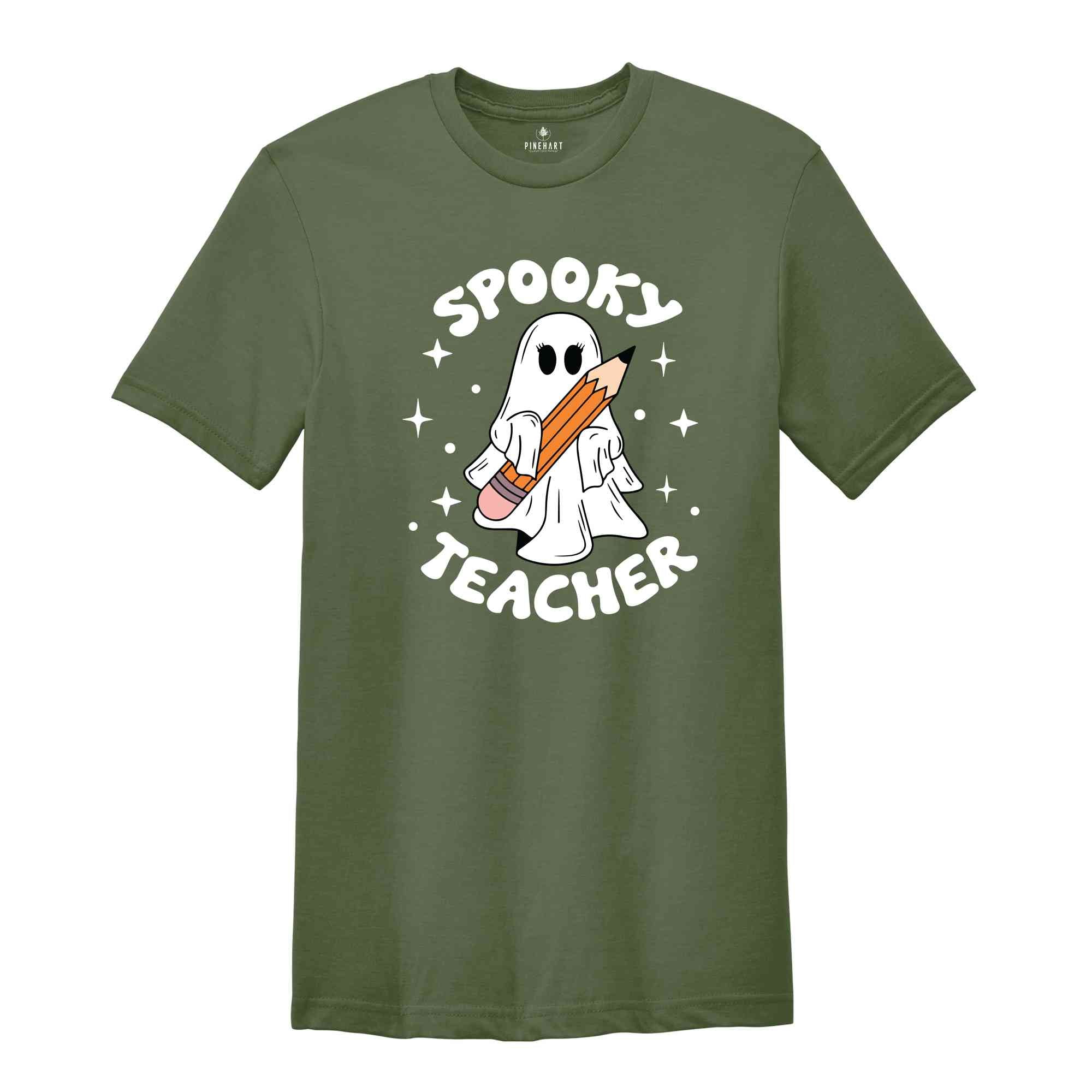 Spooky Teacher Shirt, Halloween Shirt, Cute Ghost Shirt, Spooky Vibes Shirt, Retro Halloween Shirt, Fall Shirt, Spooky Season Shirt