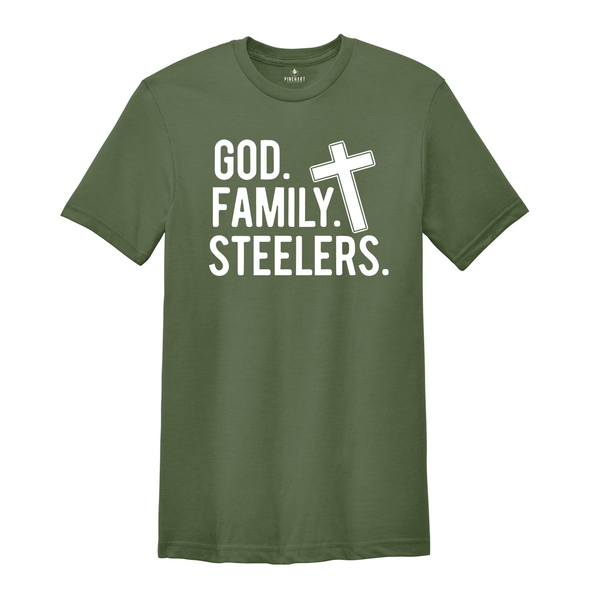 God Family Steelers Shirt, Family Matching Shirt, Christian Shirt, God Shirt, Steelers Shirt, Matching Shirt, Christian Gift, Family Gift