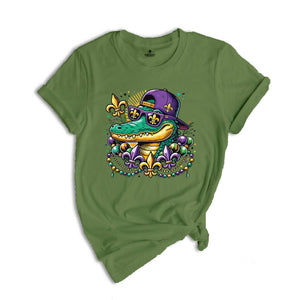 Mardi Gras Alligator Shirt, Mardi Gras Vibes Shirt, Mardi Gras Shirt, Fat Tuesday Shirt, Louisiana Shirt, Beads Shirt, Carnival Shirt