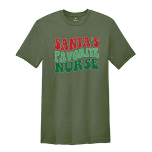 Santa’s Favorite Nurse Shirt, Christmas nurse tee, holiday nurse shirt, Nurse Shirt, Nurse Holiday Gift, Cute Santa Shirt, Retro Santa Shirt