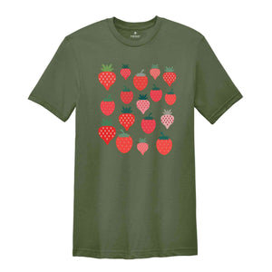 Strawberries Shirt, Strawberry Shirt, Garden Shirt, Fruits Shirt, Cute Strawberry Shirt, Botanical Shirt, Cottagecore Shirt