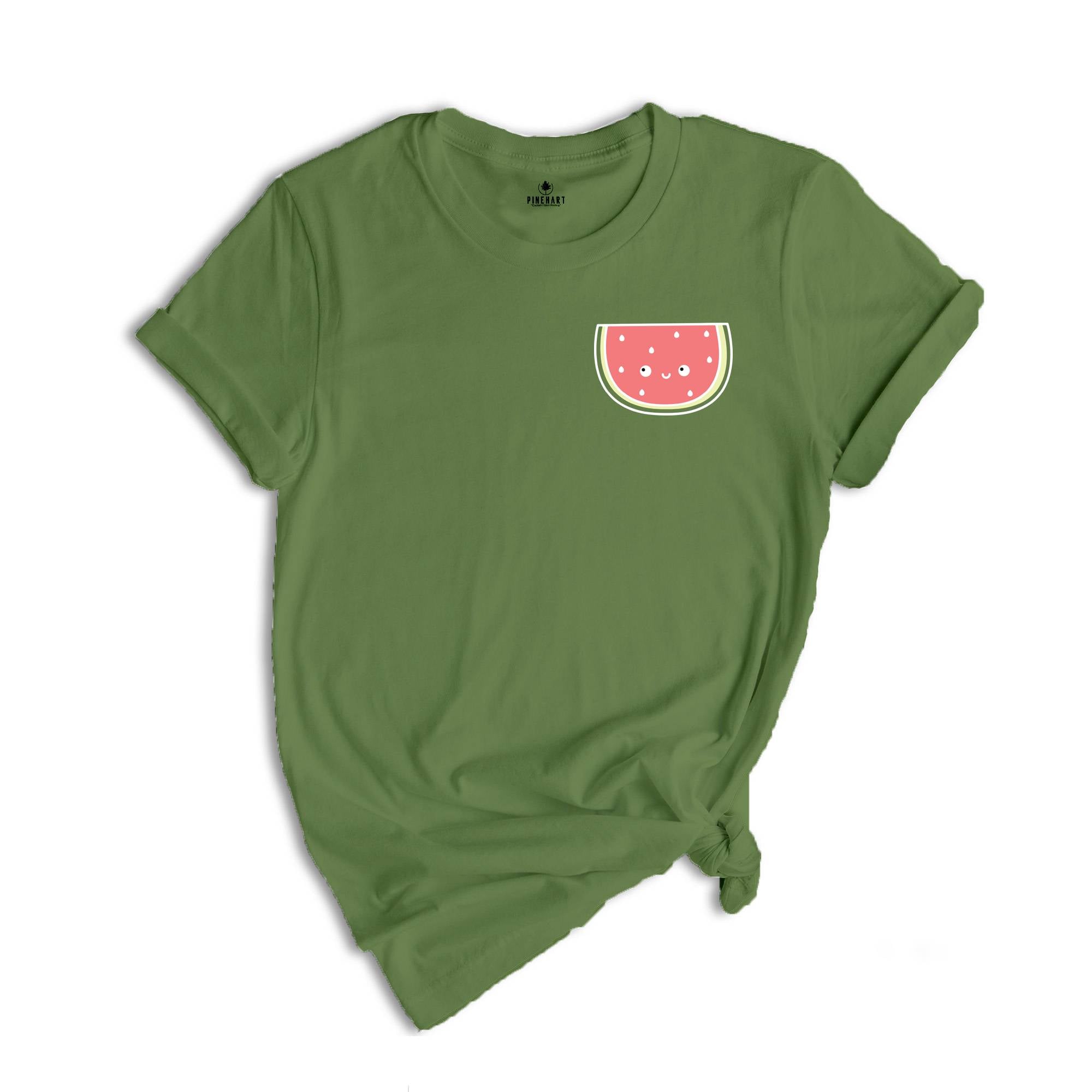 Adorable Pocket Watermelon Shirt, Summer Vibes Shirt, Harajuku Clothing, Watermelon Boho Shirt, Funny Summer Shirt Japanese Watermelon,