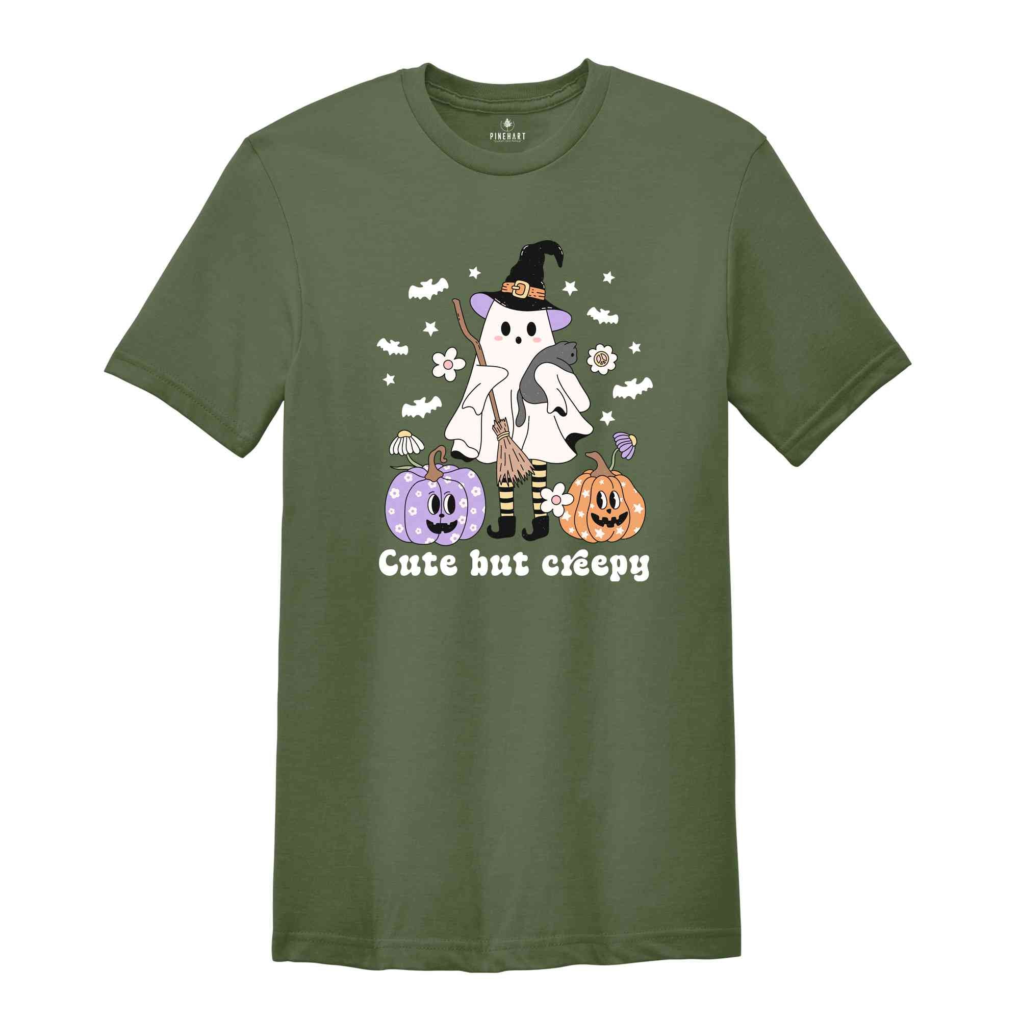 Cute But Creepy Ghost Shirt, Retro Halloween Tee, Boo Halloween Spooky T-Shirt, Creepy Halloween Shirt, Funny Halloween Gift