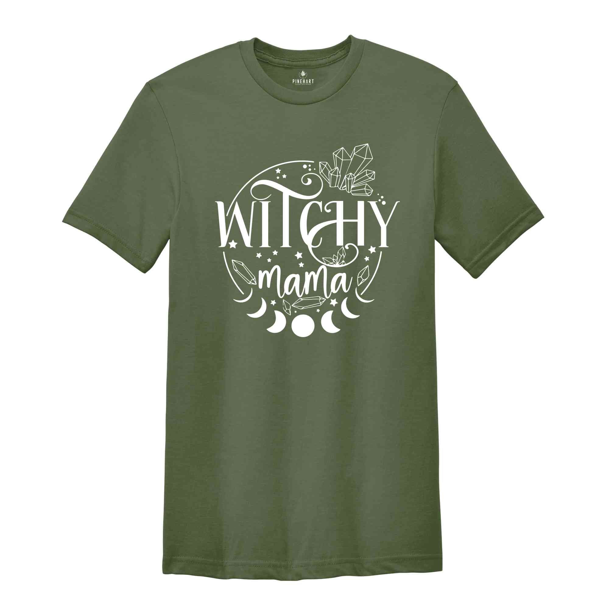 Witchy Mama T-Shirt, Witch Shirt, Halloween Party Gift, Happy Halloween Tee, Halloween Graphic, Halloween Mom Gift, Funny Halloween Shirt