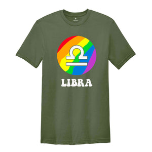 Libra LGBT Shirt, Zodiac Sign Shirt, Libra Birthday Shirt, LGBTQ Pride Shirt, Pride Month Shirt, Rainbow Shirt, Zodiac Tshirt