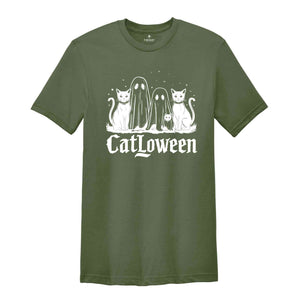 Catloween Shirt, Halloween Cats Shirt, Cat Shirt, Ghost Shirt, Halloween Shirt, Cool Halloween Cats Shirt, Cat Lover Shirt, Spooky Shirt