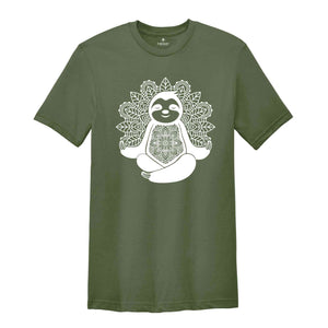 Sloth Yoga T-Shirt, Funny Meditation Shirt, Yoga Shirt Funny, Sloth Hiking Shirt, Meditation T-Shirt