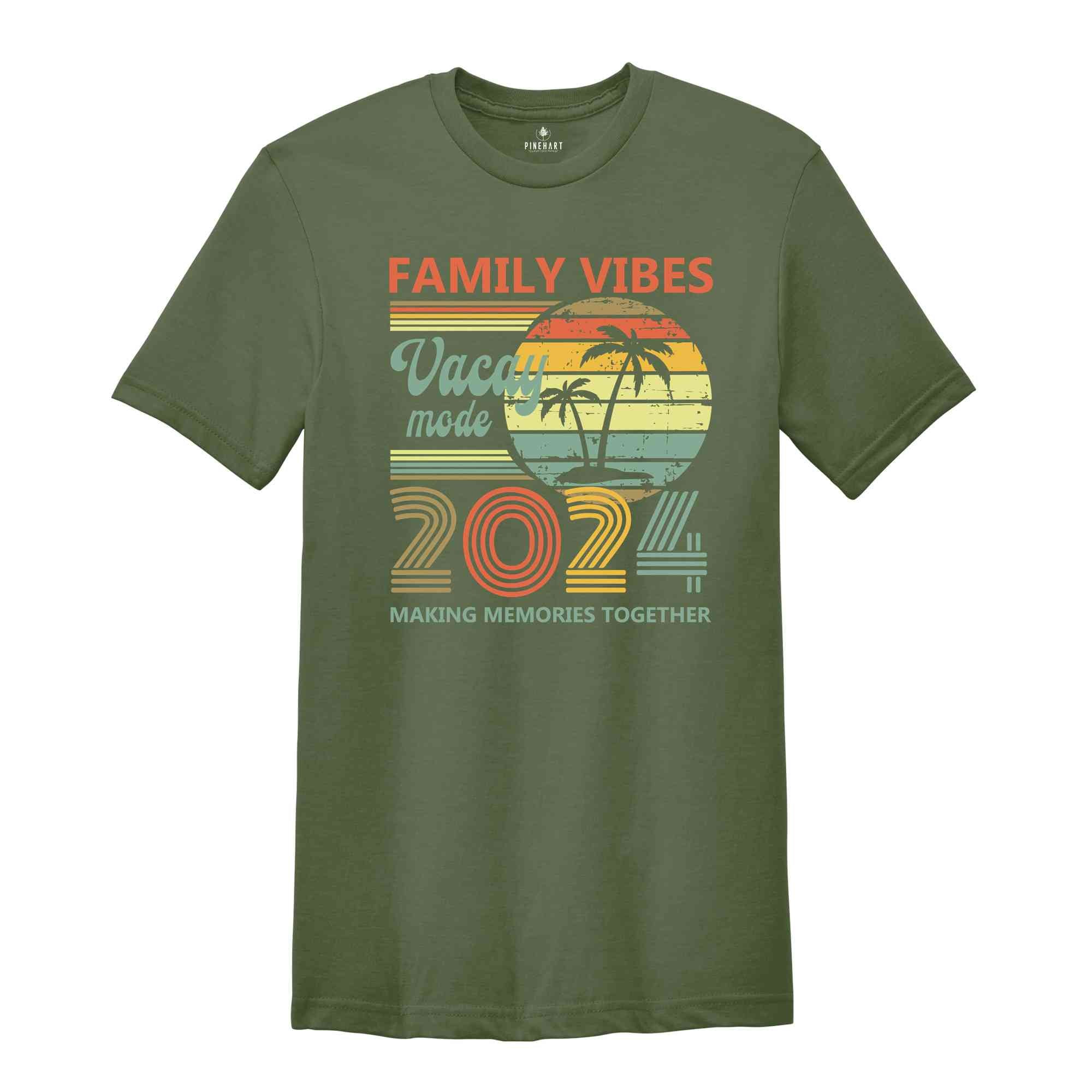 Vintage 2024 Vacation Shirt, Family Vacation T-Shirt, Vacay Mode Shirt, Matching Family Trip Shirts, Making Memories Together Shirt