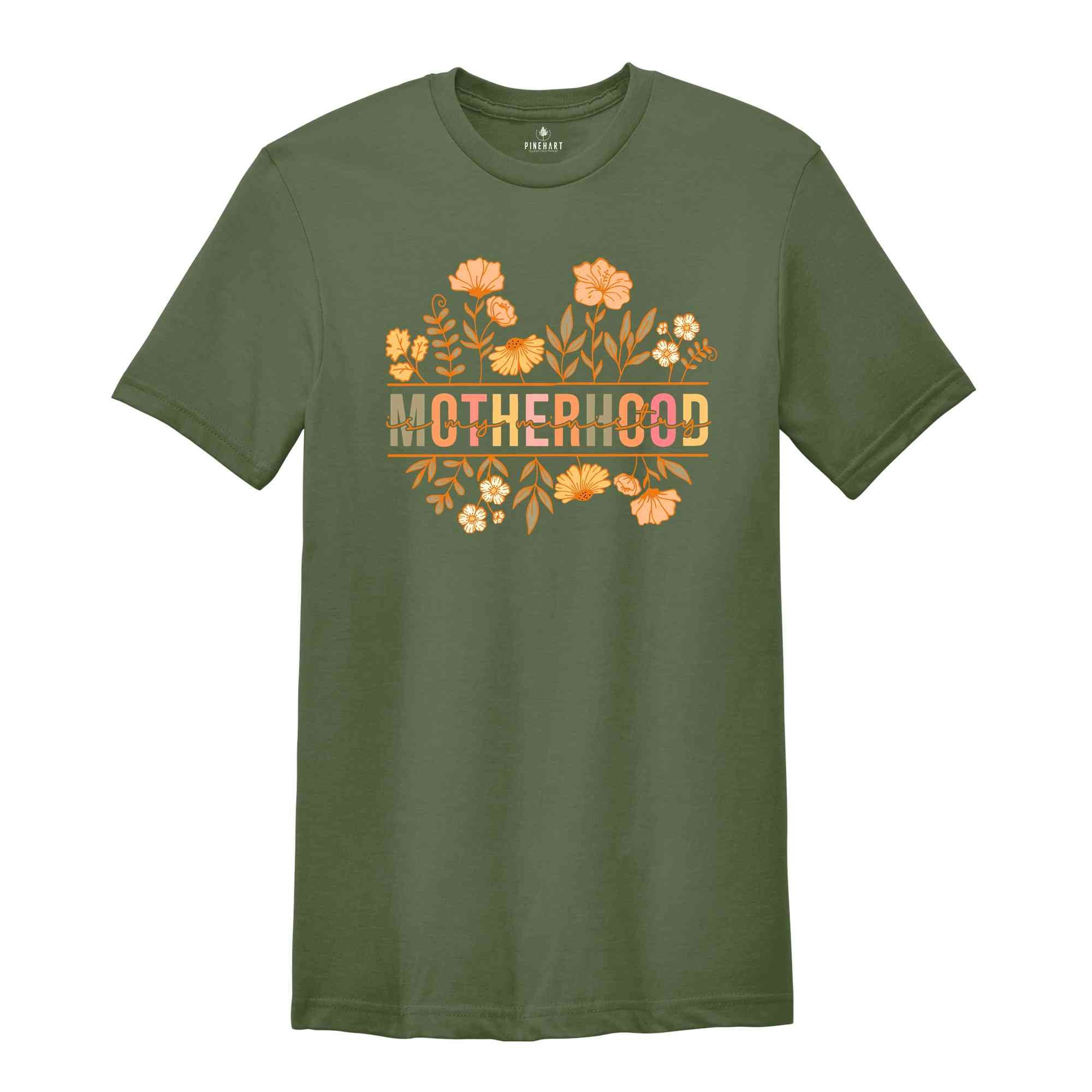 Motherhood is My Ministry Shirt, Mom Christian T-Shirts, Christian T-Shirt Christian Gifts for Mom, Mama Tee