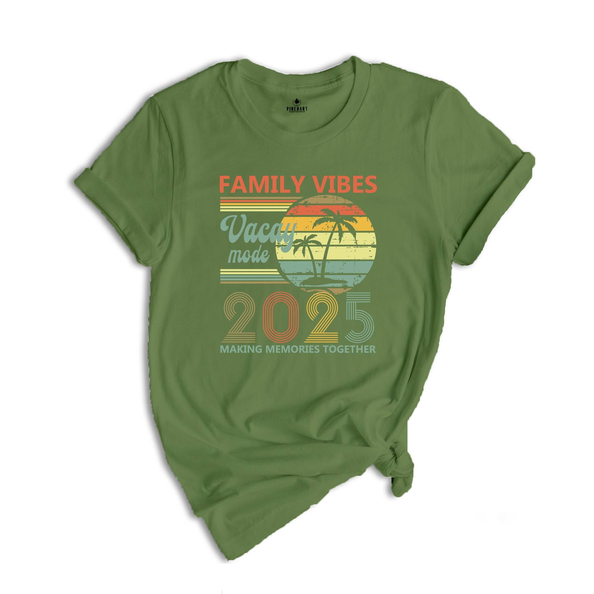 Vintage 2025 Vacation Shirt, Family Vacation T-Shirt, Vacay Mode Shirt, Matching Family Trip Shirts, Making Memories Together Shirt