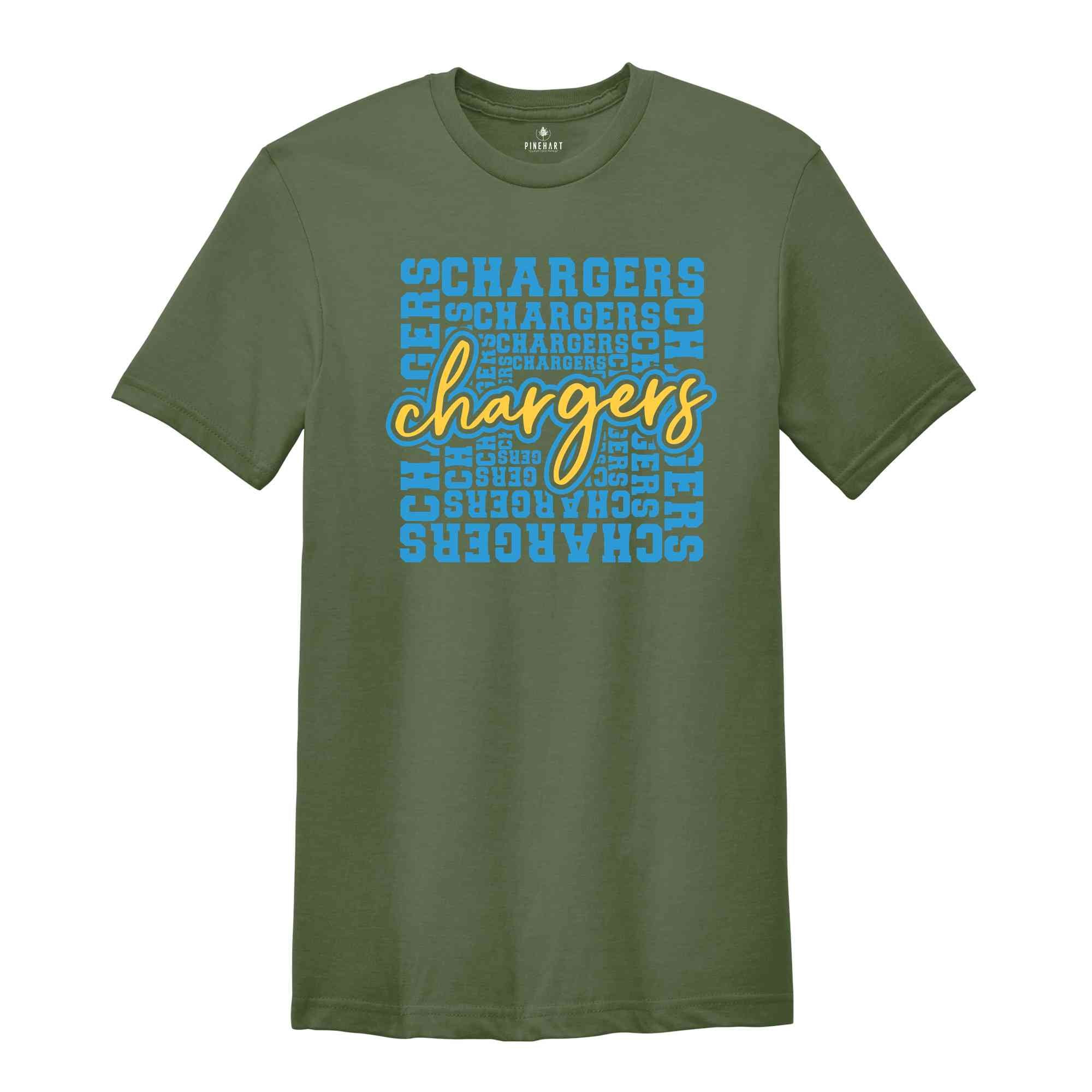 Chargers Shirt, Chargers Mascot Shirt, Mascot Team Shirt, Chargers Sport Shirt, School Spirit Shirt, Chargers Cheer Shirt