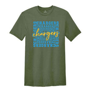 Chargers Shirt, Chargers Mascot Shirt, Mascot Team Shirt, Chargers Sport Shirt, School Spirit Shirt, Chargers Cheer Shirt