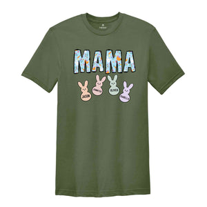 Custom Easter Mama With Kids Names Shirt, Mama Easter Shirt, Mom Easter Shirt, Cute Bunny Shirt, Easter Shirt, Easter Gift