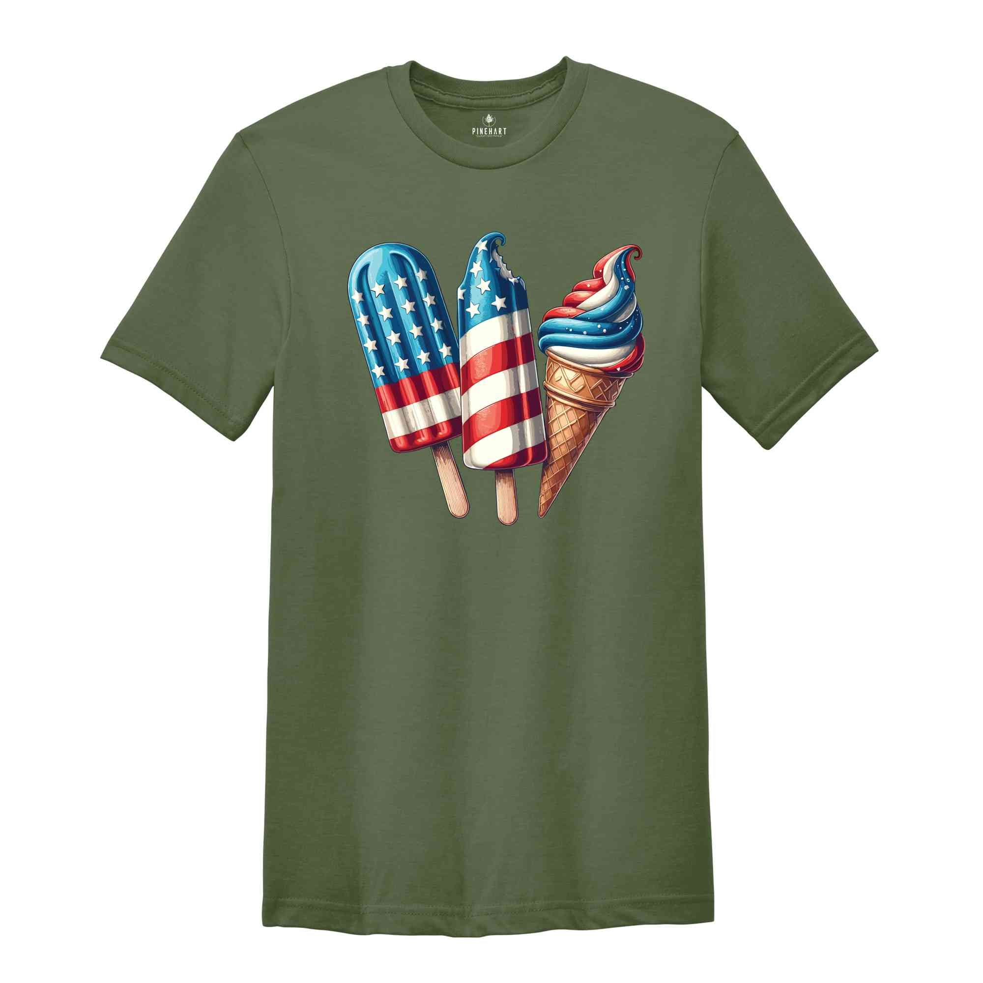 4th of July ice creams Shirt, 4th Of July Shirt, Memorial Day Shirt, Independence Day Shirt, Usa Flag Shirt