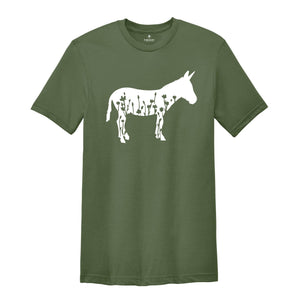 Floral Donkey Shirt, Donkey Shirt, Farm Shirt, Donkey Lover Shirt, Cute Donkey Shirt, Farm Tees, Donkey Lover Gift, Farmer Shirt