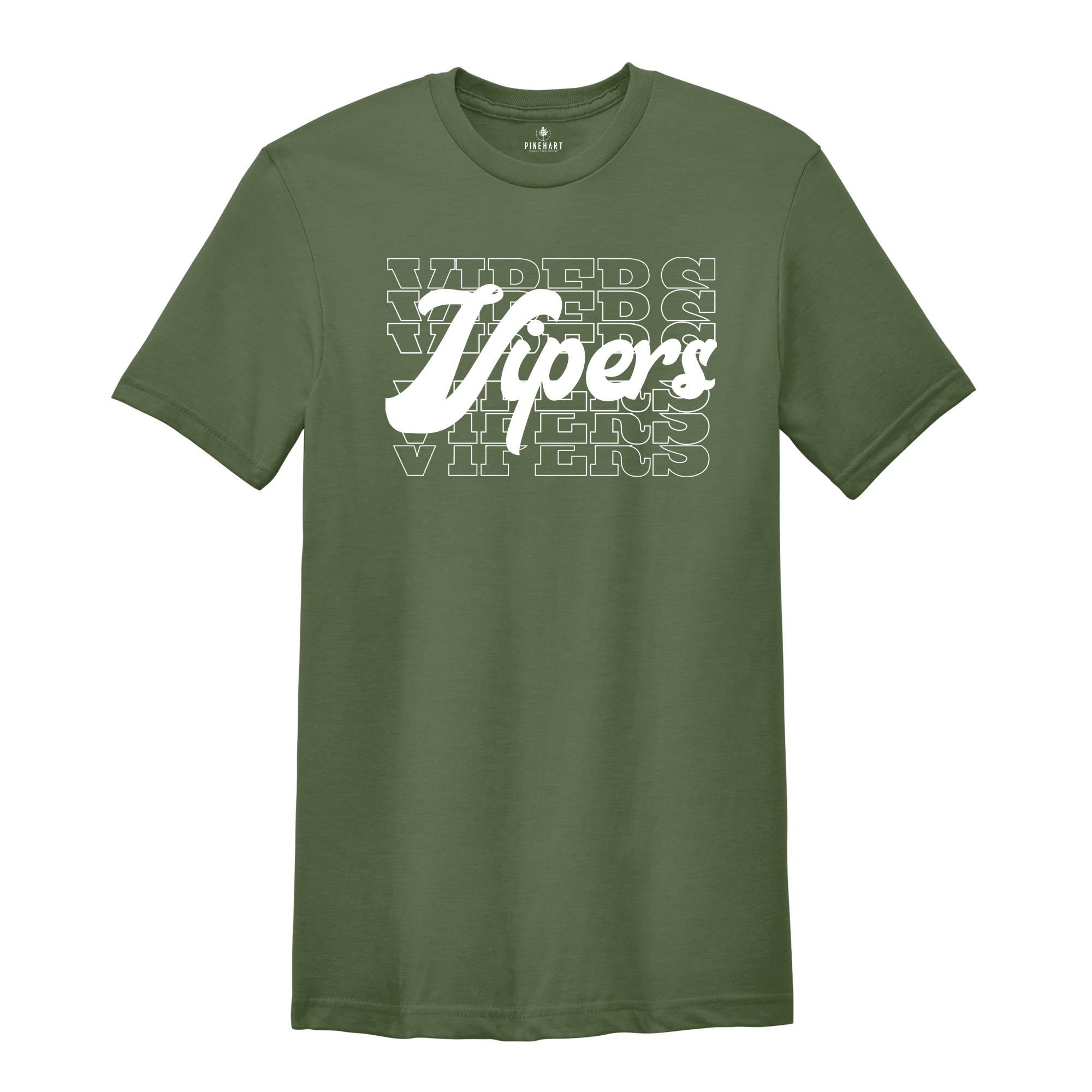 Team Mascot Shirt, Vipers Team Shirt, Vipers Team Spirit Shirt, Vipers Fan Shirt, Vipers School Shirt, Vipers School Spirit