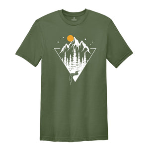 Hiking Shirt, Geometric Shirt, Waterfall Shirt, Mountain Design T-shirt, Nature Shirt, Camping Tee