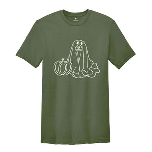 Ghost Dog Shirt, Cute Dog Ghost Tee, Dog Halloween Shirt, Cute Halloween Shirt, Ghost Cat T-Shirt, Funny Ghost Shirt