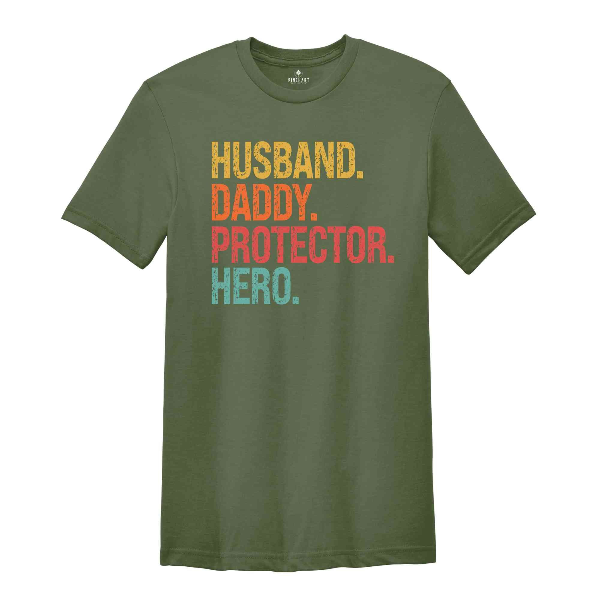 Husband Daddy Protector Hero Shirt, Father's Day Shirt, Cute Mens Gift, Gift for Father, Gift for Husband, Best Dad Shirt, Gift for Dad