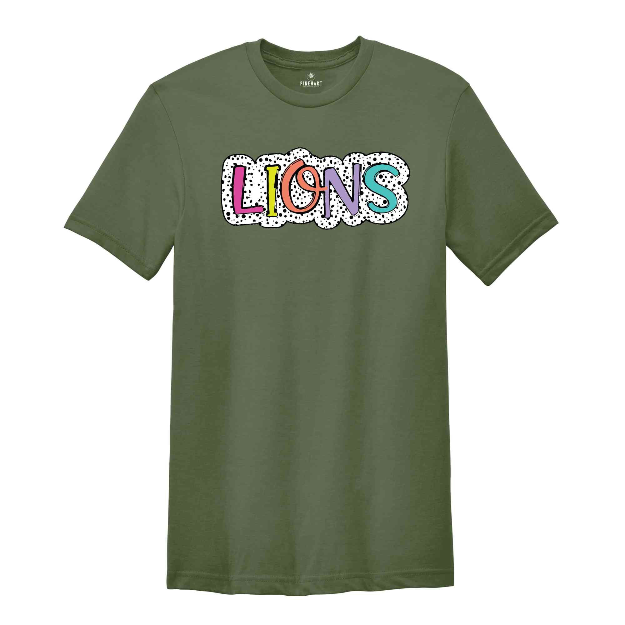 Lions Team T-Shirt, Lions Mascot Shirt, Lions Fan Shirt, Football T-Shirt, Lions Team Mascot, Lions Mascot Tee