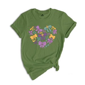 Coquette Mardi Gras Heart T-Shirt, Mardi Gras Shirt, Louisiana Mardi Gras Tee, Fat Tuesday Shirt, Louisiana Shirt, Mardi Gras Carnival