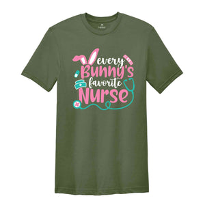 Every Bunny's Favorite Nurse Shirt, Easter Nurse Tee, Easter Day Gift, Registered Nurse T-Shirt, Easter Shirt