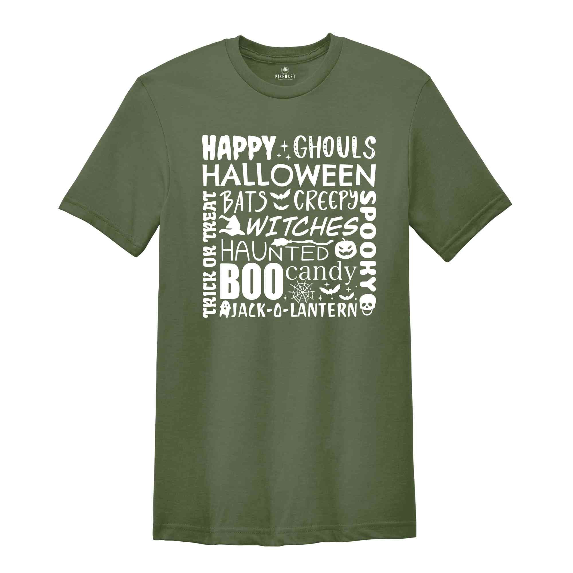 Happy Halloween Shirt, Halloween Shirt, Ghouls Halloween Shirt, Fall Shirt, Boo Shirt, Spooky Shirt, Bats Shirt, Witches Shirt, Haunted Tee