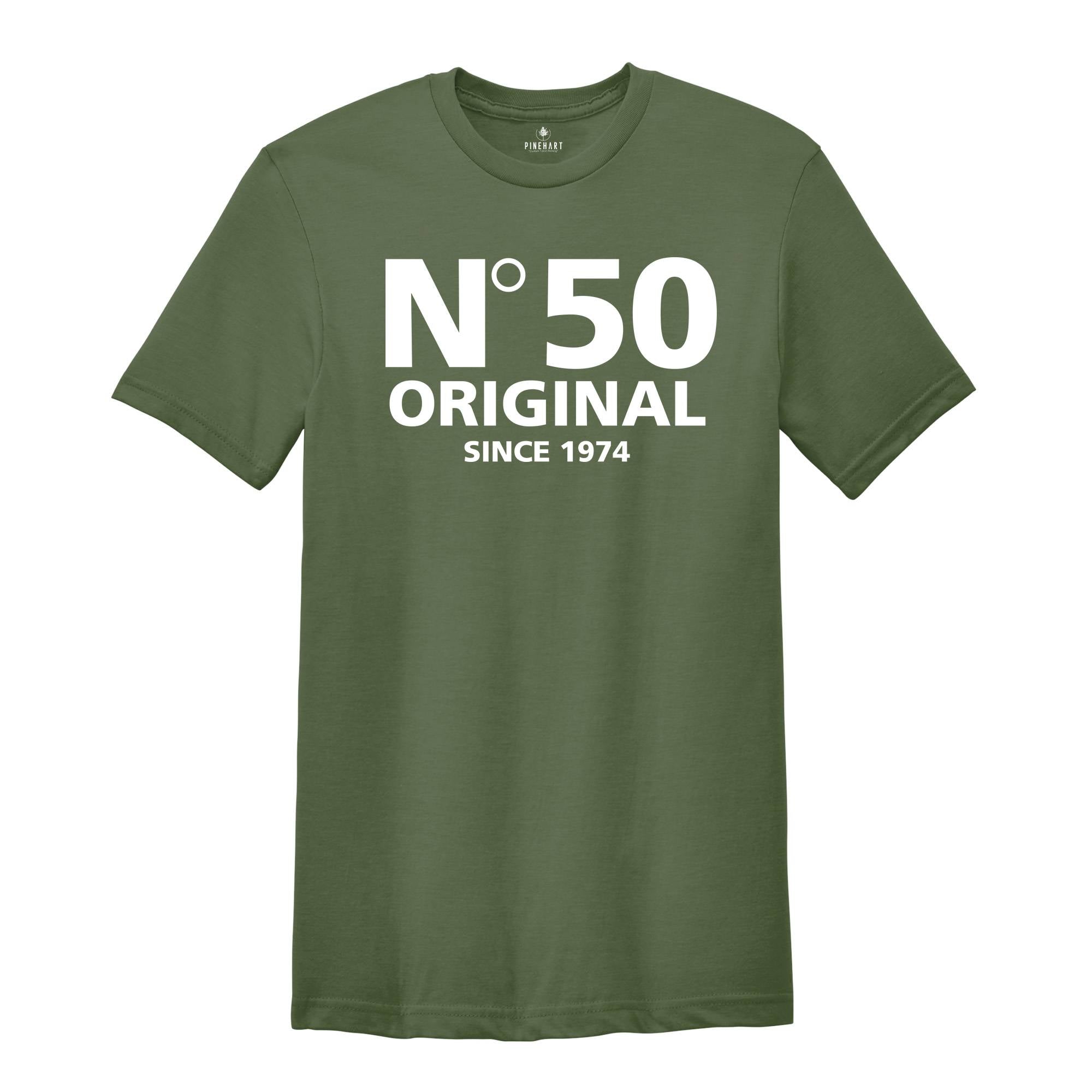 50 Original Since 1974 Shirt, 50th Birthday Shirt, Trendy Birthday Shirt, 50th Birthday Party Gift, Trendy Fiftieth Shirt, 50th Group Shirts