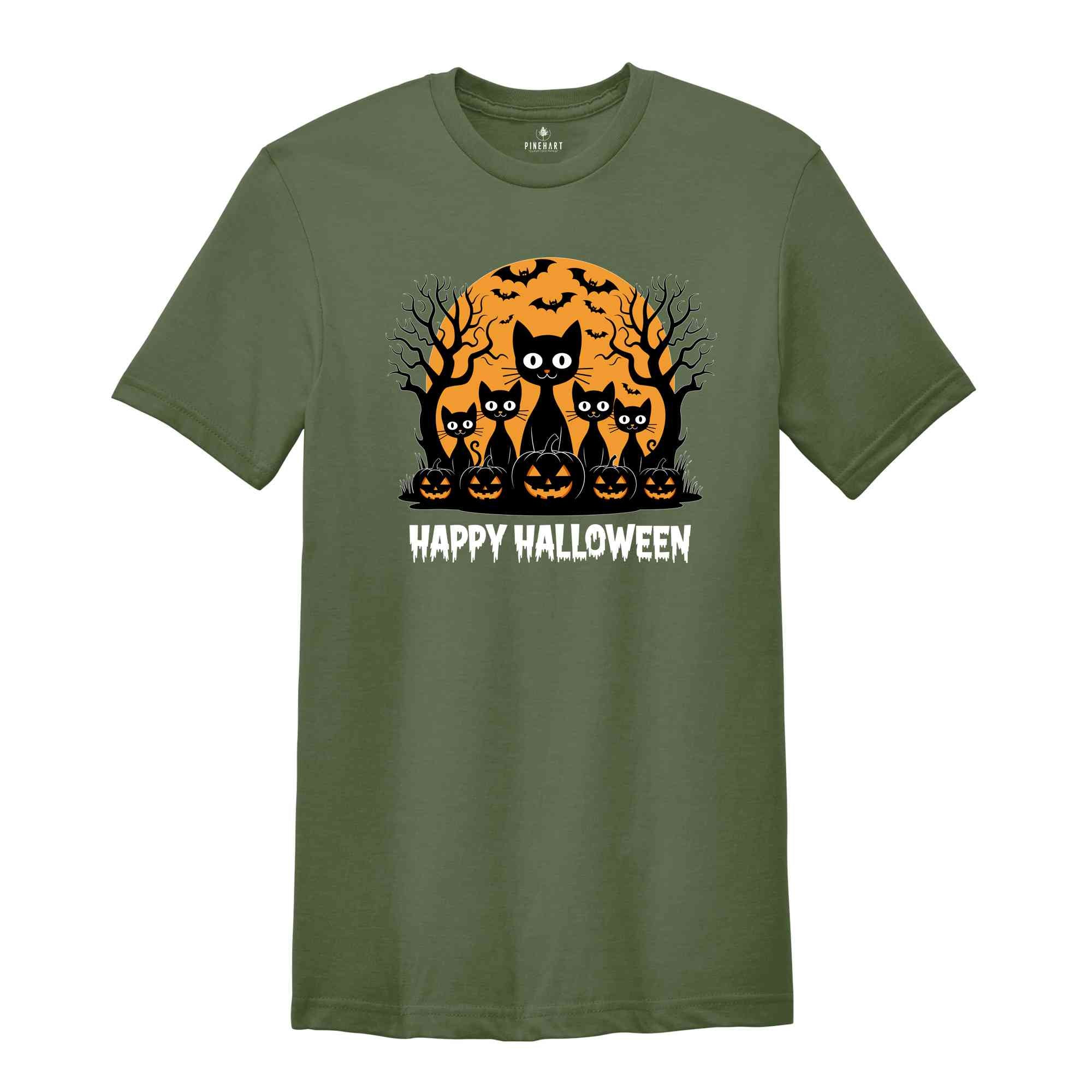 Happy Halloween Shirt, Witch scary Halloween shirt, funny Halloween shirt, Halloween Gift Shirt, Trick or Treat, Cat Pumpkin Night