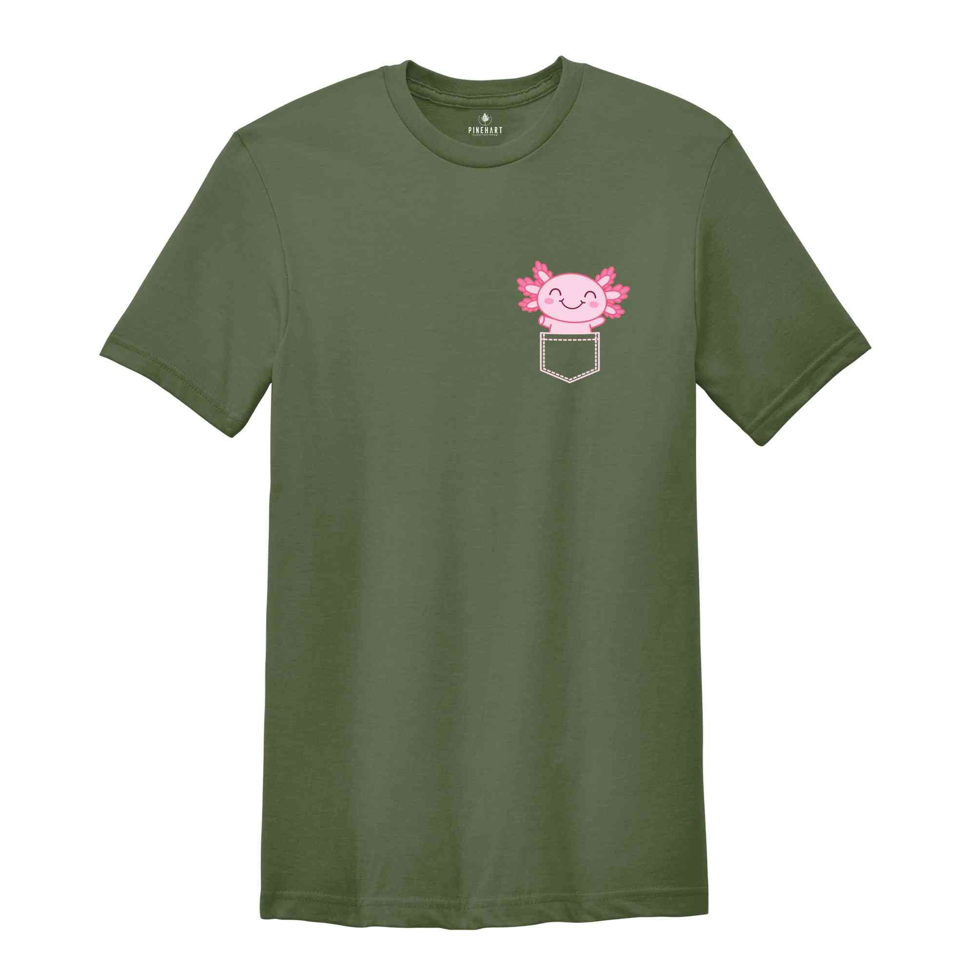 Pocket Axolotl Shirt, Axolotl Shirt, Axolotl Birthday Shirt, Axolotl Gift, Pocket Animal Shirt, Animal Lover Shirt, Cute Axolotl Shirt