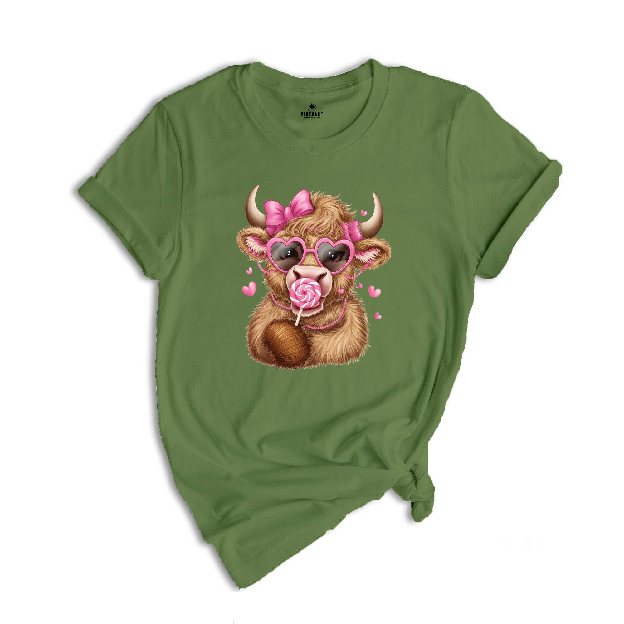 Valentine's Highland Cow Shirt, Howdy Valentine Coquette Shirt, Valentines Shirt, Valentine's Day Shirt, Bow Cow Shirt, Cow Shirt