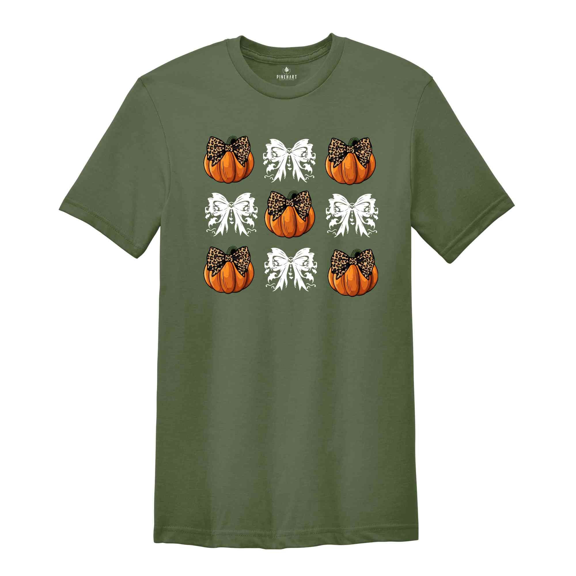 Coquette Bow Aesthetic T-Shirt, Cute Fall Shirt , Thanksgiving Shirt, Pumpkin Shirt, Fall Shirt, Cute Girly Shirt