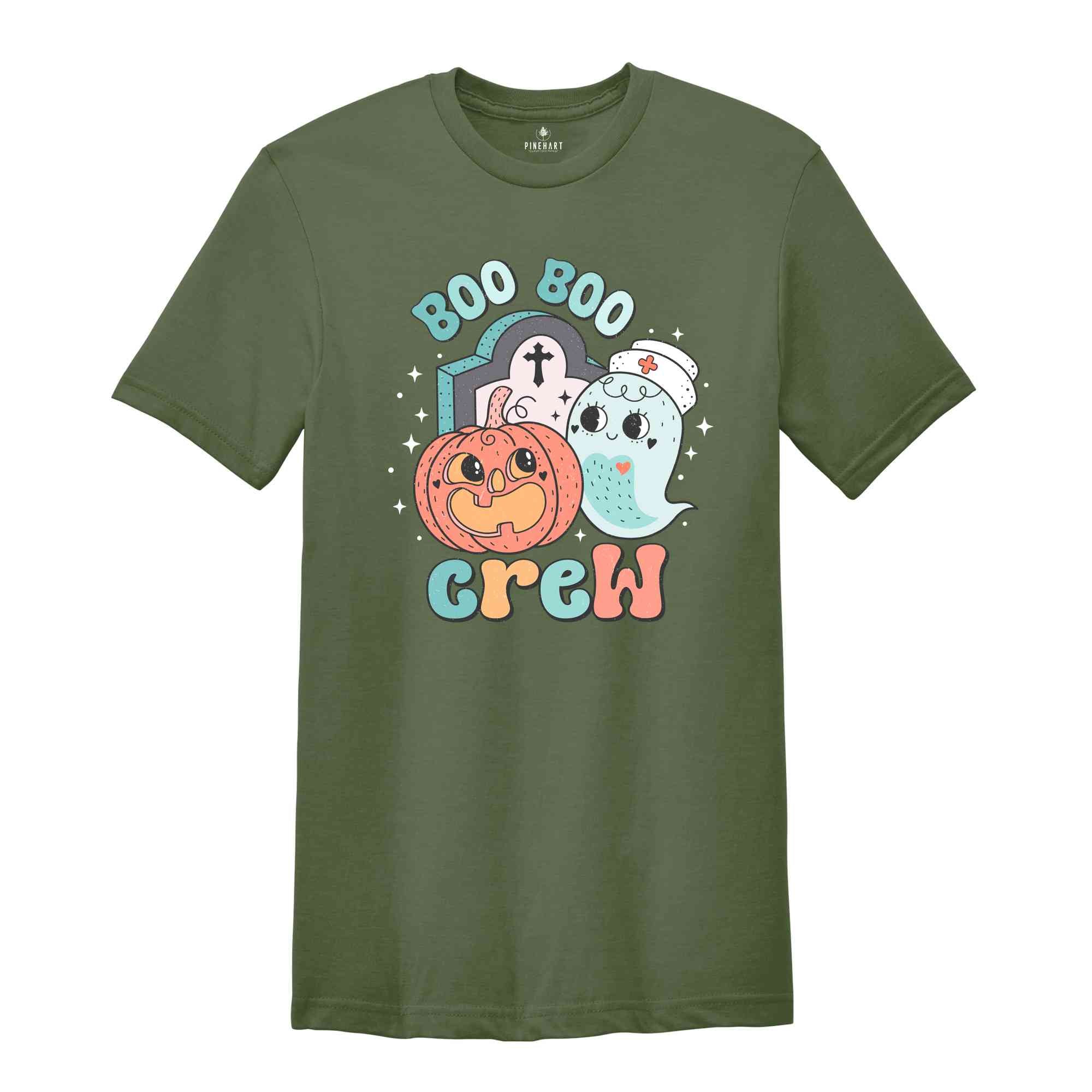 Boo Boo Crew Shirt, Halloween Shirt, Spooky Pumpkin Shirt, Halloween Party Shirt, Retro Halloween Shirt