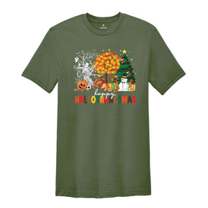 Happy Hallothanksmas Shirt, Happy Halloween Thanksgiving Christmas Shirt, Holiday Season Shirt, Funny Halloween Gift, Fall Shirt, Autumn Tee