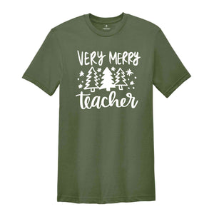 Verry Merry Teacher Shirt, Christmas Teacher Shirt, Teacher Gift, Christmas Shirt, Christmas Gift, Christmas Party Shirt, New Year Shirt