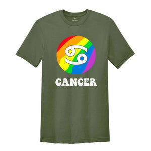 Cancer LGBT Shirt, Zodiac Sign Shirt, Cancer Birthday Shirt, LGBTQ Pride Shirt, Pride Month Shirt, Rainbow Shirt, Zodiac Tshirt