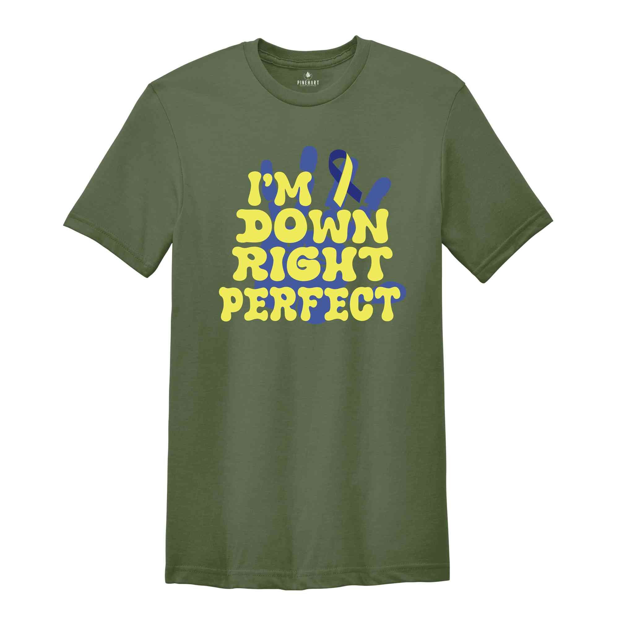 Down Right Perfect Shirt, Down Syndrome Shirt, Down Syndrome Awareness T-Shirt, Inspirational Shirt, Down Syndrome Month, Motivational Tee