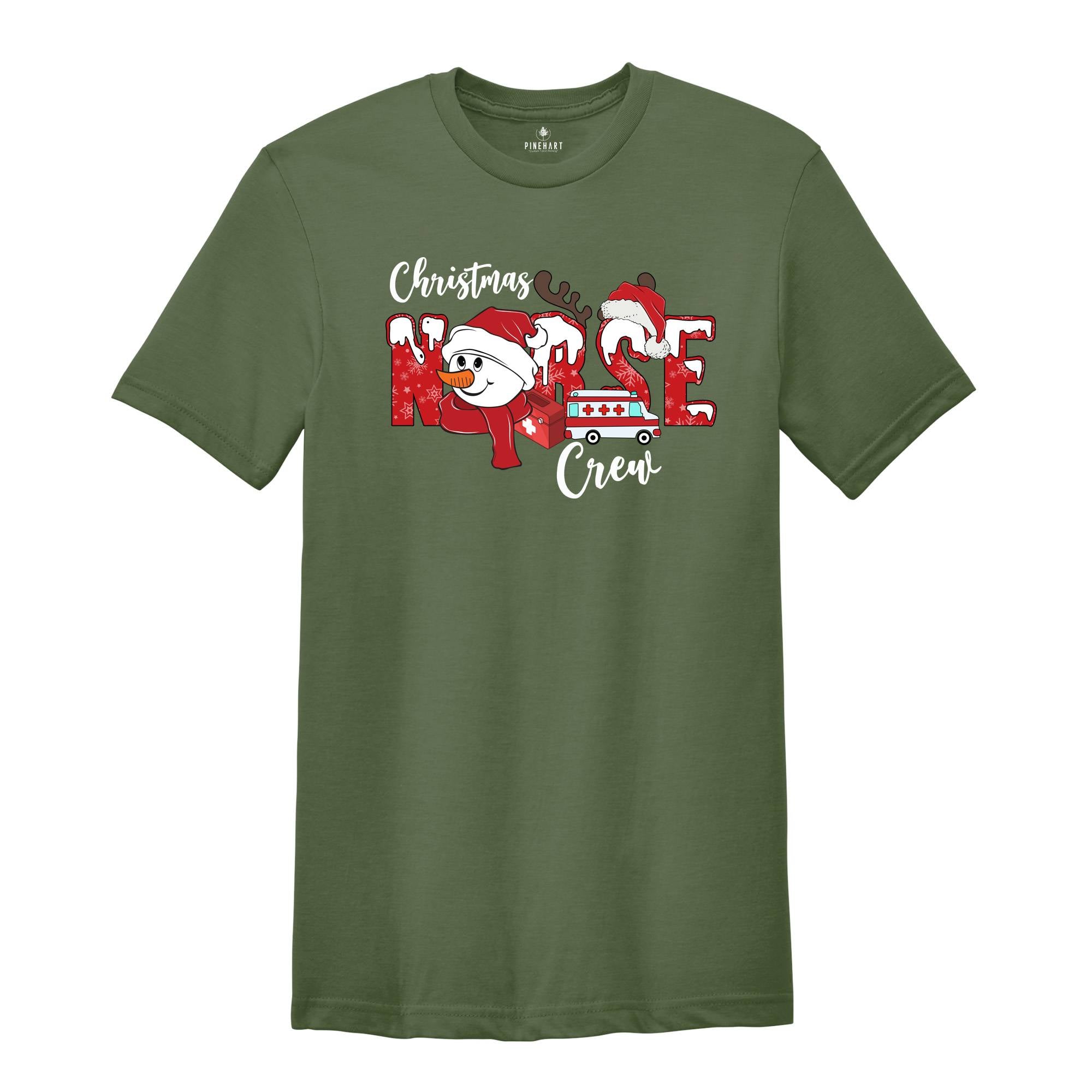 Christmas Nurse Crew Shirt, Matching Xmas Nurse Tee, Christmas Nurse Gift, ER Nurse Shirt, Nurse Vibes T-Shirt, Santa Nurse Tee