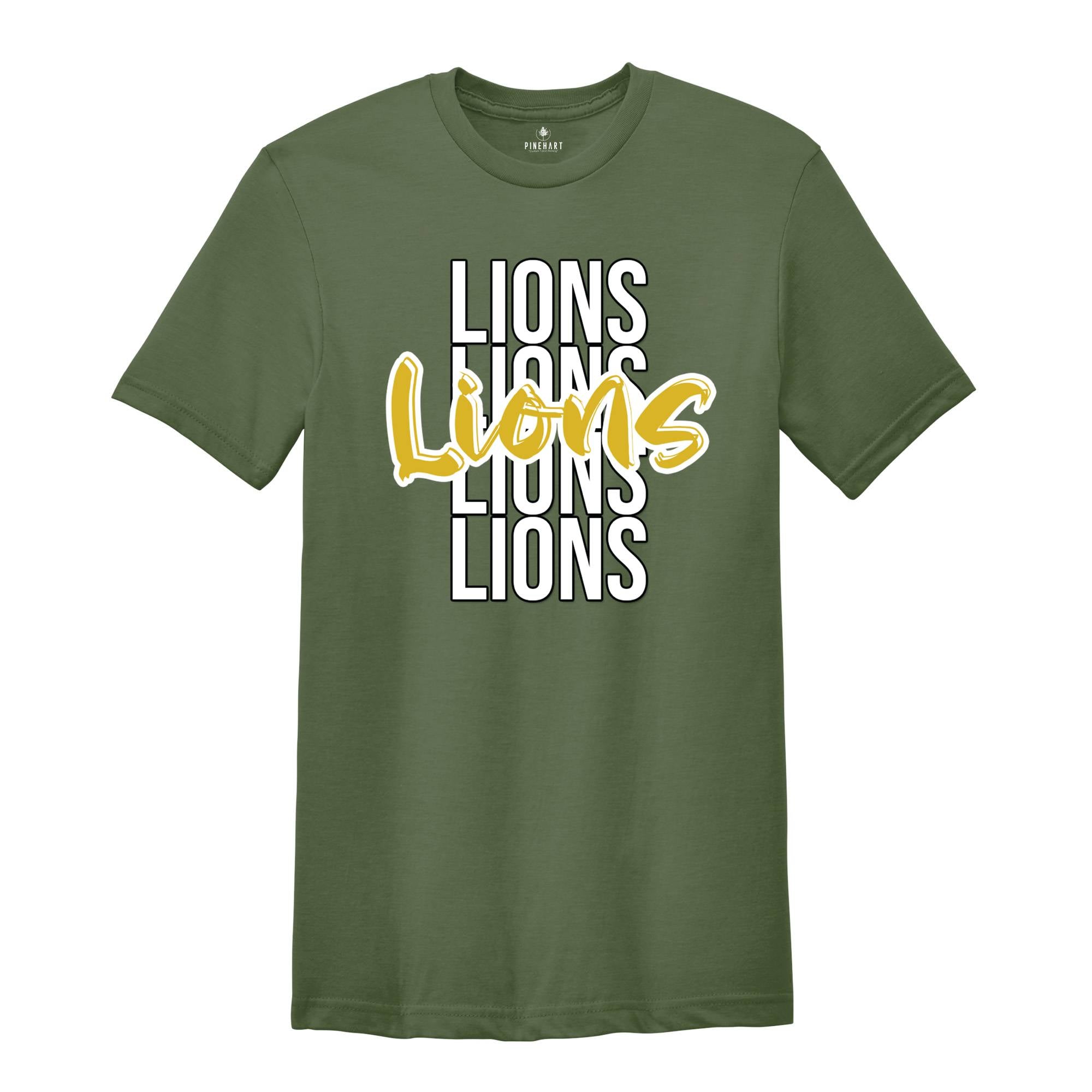 Team Mascot T-Shirt, Lions Team Shirt, Lions Football Shirt, Lions Fan Gift, Lions School Tee, Lions School Spirit