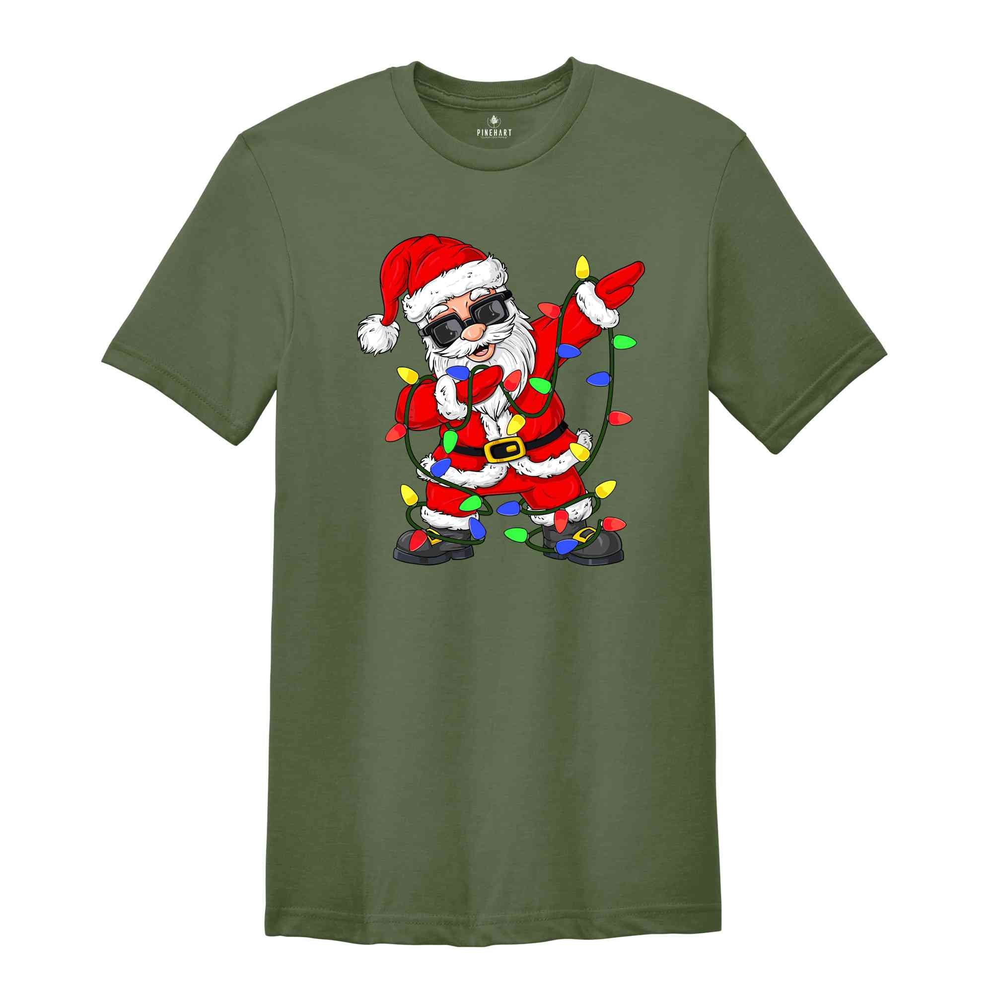 Dabbing Santa Shirt, Funny Santa T-Shirt, Christmas Lights Shirt, Santa Claus Shirt, Funny Christmas, Santa Christmas Shirt