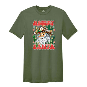 Howdy Santa Shirt, Santa Claus Shirt, Western Santa Shirt, Christmas Party Shirt, Holiday Shirt, Christmas Gift, Cute Christmas Shirt